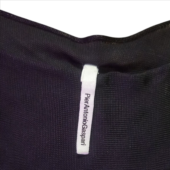 PIER ANTONIO GASPARI X FUZZI | Sheer Asymmetrical Viscose Tunic | Black ~ IT 44 - Picture 7 of 9